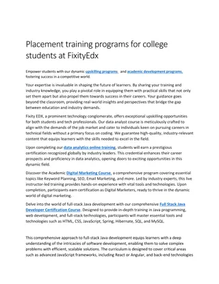 Placement training programs for college students