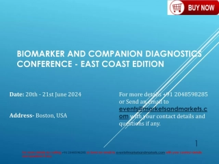 Biomarker and Companion Diagnostics Event-20th - 21st June 2024 -Boston, USA