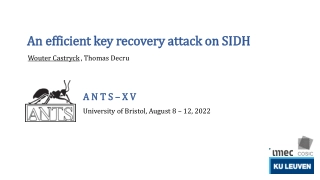 Efficient Key Recovery Attack on SIDH