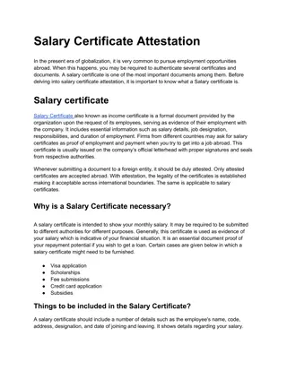 Salary Certificate attestation