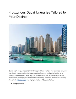 4 Luxurious Dubai Itineraries Tailored to Your Desires