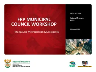 Financial Recovery Plan Workshop for Mangaung Metropolitan Municipality Overview