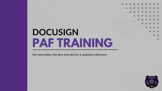 Understanding PAFs in Docusign: Examples, Do's and Don'ts