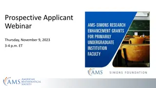 Prospective Applicant Webinar and Grant Program Overview