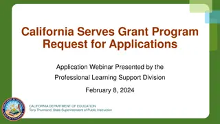 California Serves Grant Program Request for Applications - Webinar Summary