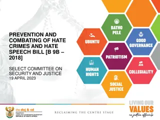 Prevention and Combating of Hate Crimes and Hate Speech Bill [B.9B.2018]