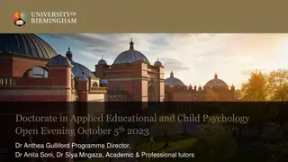 Doctorate in Applied Educational and Child Psychology Programme Open Evening