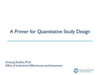 A Primer for Designing Quantitative Research Studies