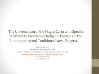 The Universalism of Magna Carta: Freedom of Religion in Contemporary Nigerian Law