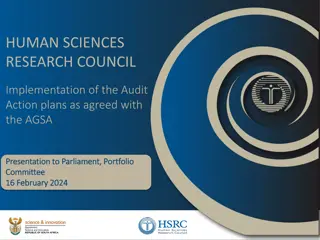Implementation of Audit Action Plans by HUMAN SCIENCES RESEARCH COUNCIL