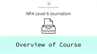 NPA Level 6 Journalism Course Overview