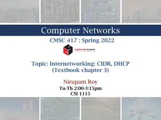 Computer Networks CMSC 417 : Spring 2022