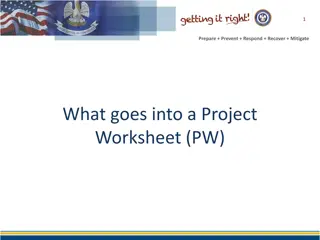 What goes into a Project  Worksheet (PW)