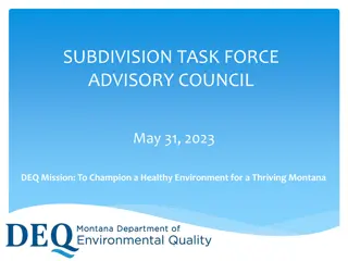 DEQ Subdivision Task Force Advisory Council Meeting Overview