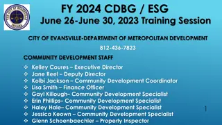 City of Evansville Community Development Training and Program Overview