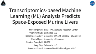 Transcriptomics-based ML Analysis Predicts Space-Exposed Murine Livers