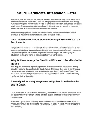 Saudi Certificate Attestation Qatar Bharath