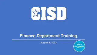 Crowley ISD Finance Department Training and Agenda