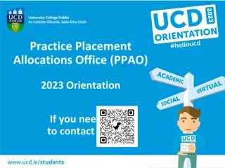 Nursing and Midwifery Practice Placement Allocations Office Orientation