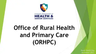 Office of Rural Health and Primary Care (ORHPC) Programs and Services in Missouri