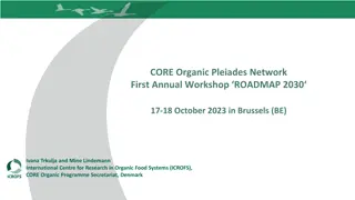 CORE Organic Pleiades Network First Annual Workshop Roadmap 2030 - Event Recap