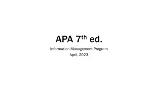 APA 7th Edition Citation Style Guidelines for Information Management Program