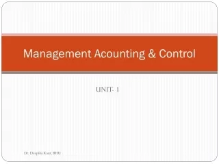 Management Acounting & Control