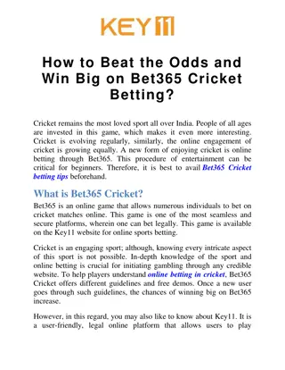 Bet365 cricket betting tips