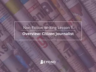 Exploring Citizen Journalism and Non-Fiction Writing