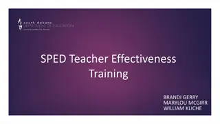 SPED Teacher Effectiveness Training and Guidelines
