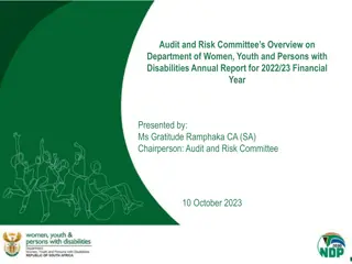 Audit and Risk Committee Overview on Department of Women, Youth, and Persons with Disabilities Annual Report 2022/23