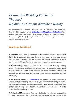 Destination Wedding Planner in Thailand