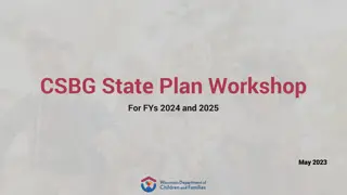 CSBG State Plan Workshop Overview for Fiscal Years 2024 and 2025