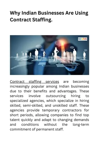 Why Indian Businesses Are Using Contract Staffing.