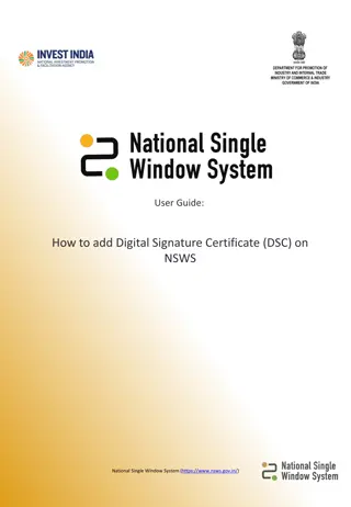 Guide to Adding Digital Signature Certificate (DSC) on NSWS Portal