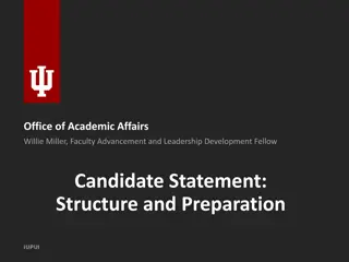Faculty Advancement and Leadership Development: Crafting an Effective Candidate Statement at IUPUI
