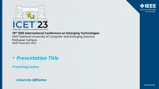 18th IEEE International Conference on Emerging Technologies at FAST-NUCES Peshawar Campus