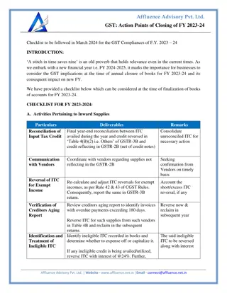 GST - Action Points of Closing of FY 2023-24