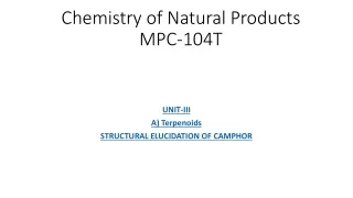 Chemistry of Natural Products - MPC-104T