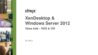 XenDesktop & Windows Server 2012