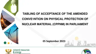 Amended Convention on Physical Protection of Nuclear Material Tabling in Parliament