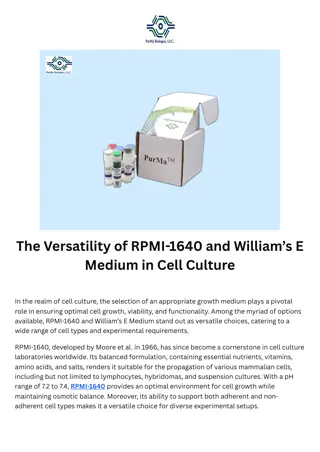 The Versatility of RPMI-1640 and William’s E Medium in Cell Culture