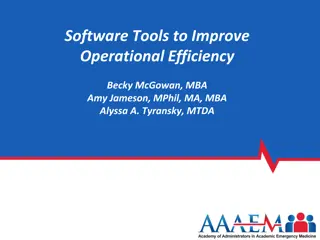 Improving Operational Efficiency through Software Tools