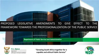 Proposed Legislative Amendments for Professionalization of Public Service