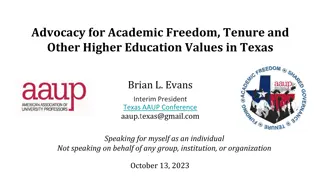 Higher Education Advocacy in Texas: Importance of Academic Freedom, Tenure, and Research