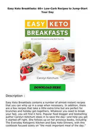 ❤️PDF⚡️ Easy Keto Breakfasts: 60  Low-Carb Recipes to Jump-Start Your Day