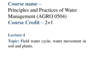 Understanding Principles and Practices of Water Management in Agriculture