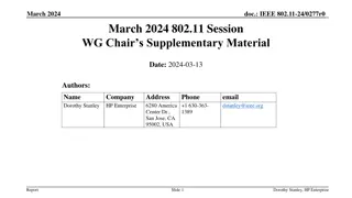 IEEE 802.11-24/0277r0 March 2024 Session WG Chair's Supplementary Material