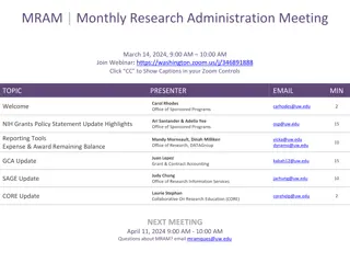 March 2024 Monthly Research Administration Meeting Highlights
