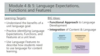 Language Expectations and Functions in Educational Units